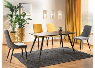 Kėdė Signal Piano Velvet garstyčių spalvos su juodom kojom