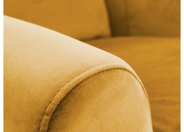 Garstyčių spalvos minkštas fotelis reglaineris su pakeliamų kojų ir reguliuojamos nugaros atlošo funkcija