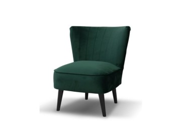 Šiuolaikiškas, originalus, akį traukiantis, minkštas fotelis žalios spalvos