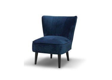 Šiuolaikiškas, originalus, akį traukiantis, minkštas fotelis mėlynos spalvos