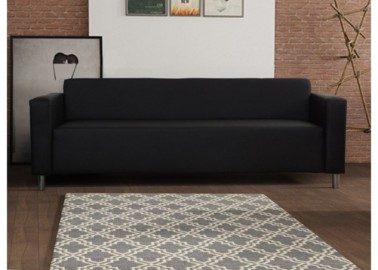 Modernaus dizaino, solidi ir stilinga trivietė sofa juodos spalvos