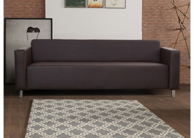 Modernaus dizaino, solidi ir stilinga trivietė sofa tamsiai rudos spalvos