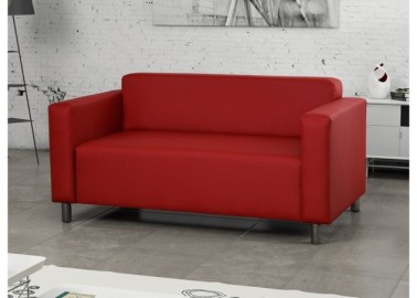 Modernaus dizaino, solidi ir stilinga dvivietė sofa raudonos spalvos