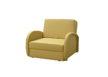 Dailus ir komfortiškas išskleidžiamas miegamasis fotelis geltonos spalvos