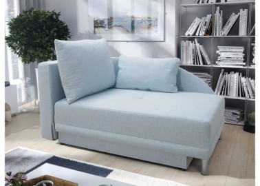 Kompaktiškas ir patogus miegamasis fotelis su pagalvėlėmis šviesiai mėlynos spalvos ROB-LAU