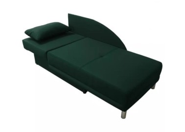 Kompaktiškas ir patogus miegamasis fotelis su pagalvėlėmis žalios spalvos miegojimo funkcija