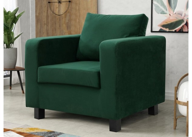 Modernaus dizaino solidus ir stilingas fotelis žalios spalvos Mini Max 1