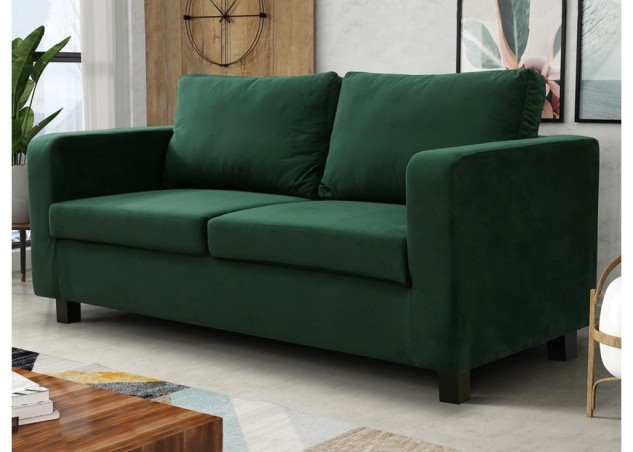 Modernaus dizaino solidi ir stilinga trivietė sofa žalios spalvos Mini Max 3