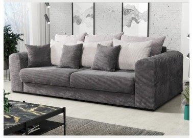 Stilinga ir labai patogi sofa - lova su daugybe minkštų pagalvėlių pilkos spalvos Rob Gol