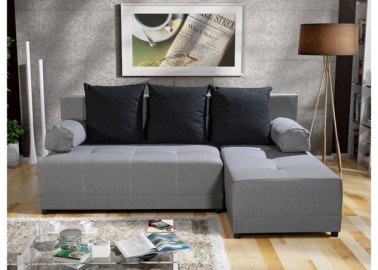 Stilingas patogus ir kompaktiškas universalus svetainės kampas su pagalvėlėmis pikos ir juodos spalvos Rob Max