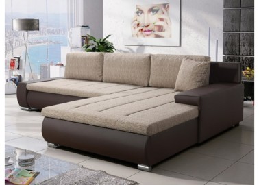 Modernaus dizaino, prabangus ir funkcionalus svetainės kampas su miegojimo funkcija rudos ir smėlio spalvos Rob Tos