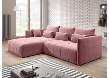 Rožinės spalvos minštas svetainės kampas su pagalvėlėmis Rob Yor