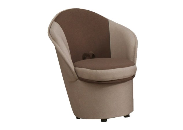 Stilingas praktiškas mažas foteliukas ROB-PAT su daiktadėže po sėdimąja dalimi. Galimi du spalviniai variantai - rudas arba pilkas.