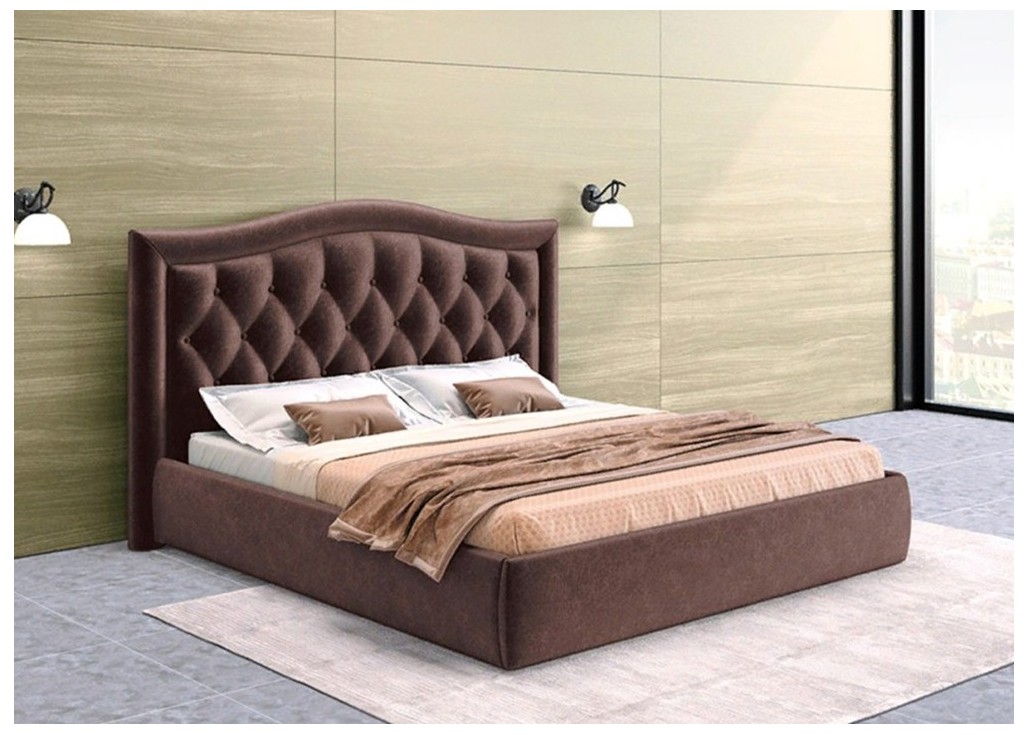 Lova Venecija -rudos spalvos karališko dizaino veliūrinė lova su patalynės dėže, siūlome platų spalvų pasirinkimą. Galimi lovos išmatavimai 120x200, 140x200, 160x200, 180x200 cm.
