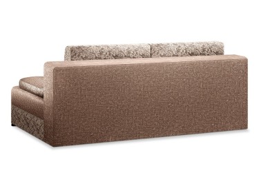 Bravo - šviesiai rudos spalvos stilinga sofa lova su nuimamais porankiais ir medinėmis kojelėmis. Sofa su miegojimo funkcija