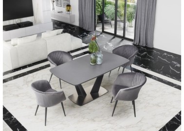 FANGOR extension table color top - dark grey legs - black7