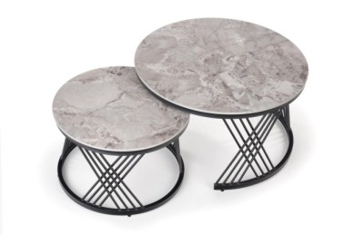 FLAMINGO set of 2 coffee tables grey marble1