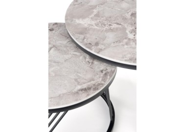 FLAMINGO set of 2 coffee tables grey marble7