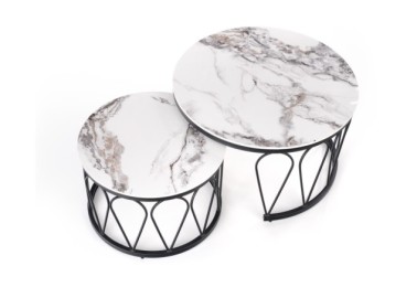 FORMOSA set of 2 coffee tables white marble2