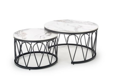 FORMOSA set of 2 coffee tables white marble4