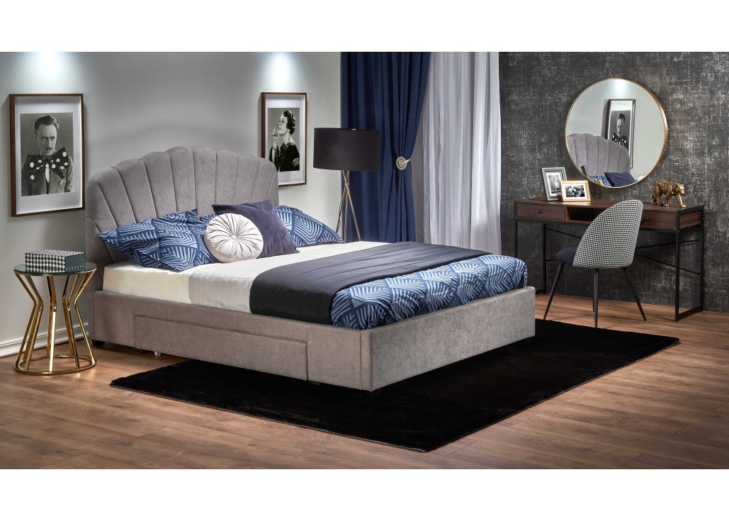 GABRIELLA 160 bed light gray0