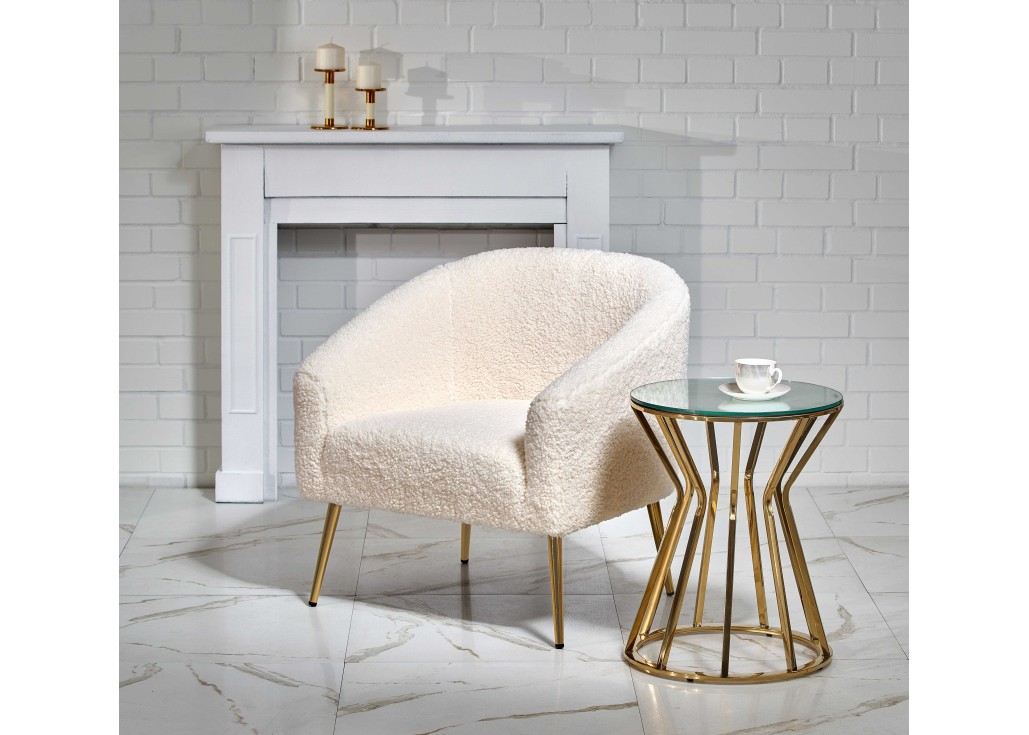 GRIFON leisure armchair cream  gold0