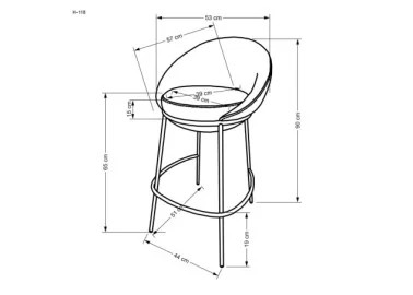 Baro kėdė H118 smėlio spalvos su metalinėmis kojytėmis
