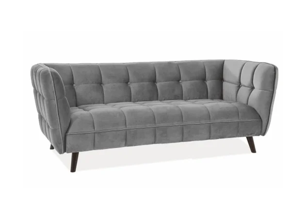 Trivietė sofa Signal Castello 3 velvet Bluvel 14 pilkos spalvos