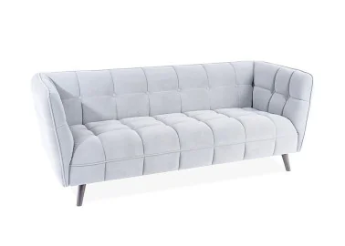 Trivietė sofa Signal Castello 3 velvet Bluvel 03 šviesiai pilkos spalvos