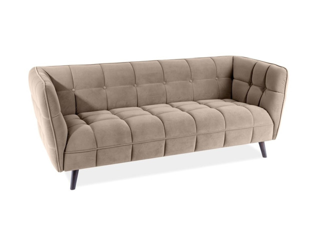 Trivietė sofa Signal Castello 3 velvet Bluvel 40 smėlio spalvos