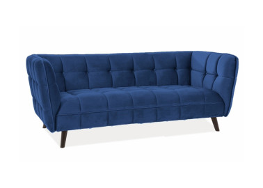 Trivietė sofa Signal Castello 3 velvet Bluvel 86 mėlynos spalvos