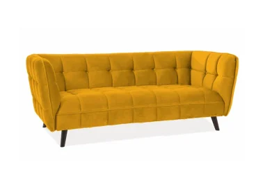 Trivietė sofa Signal Castello 3 velvet Bluvel 68 garstyčių spalvos