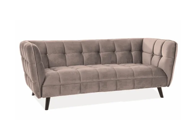 Trivietė sofa Signal Castello 3 velvet Bluvel 28 smėlio spalvos