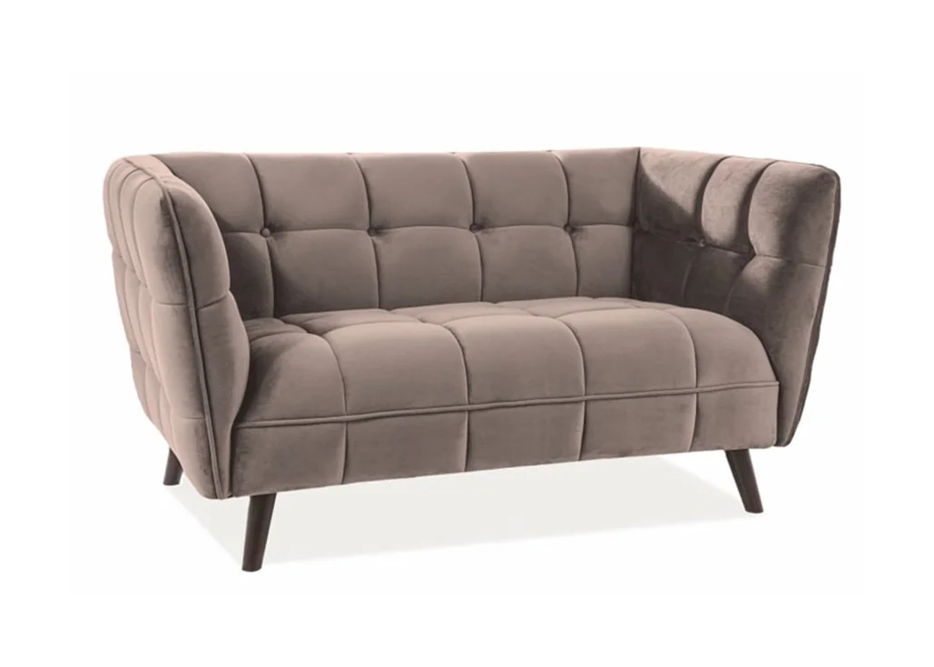 Dvivietė sofa Signal Castello 2 velvet Bluvel 28 smėlio spalvos