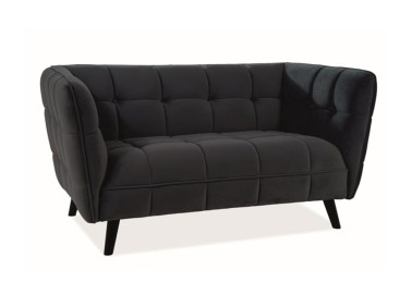 Dvivietė sofa Signal Castello 2 velvet Bluvel 19 juodos spalvos