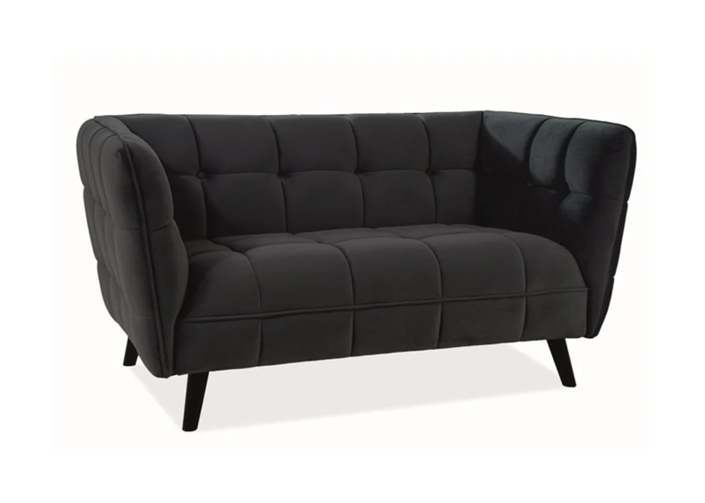Dvivietė sofa Signal Castello 2 velvet Bluvel 19 juodos spalvos