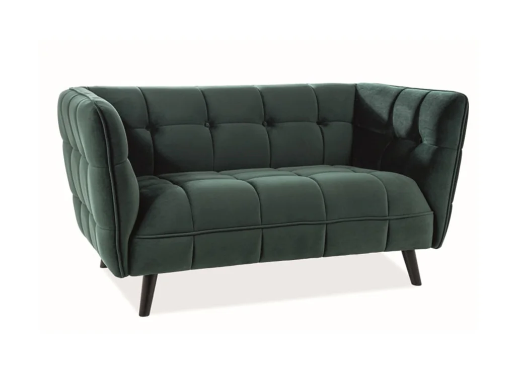 Dvivietė sofa Signal Castello 2 velvet Bluvel 78 žalios spalvos