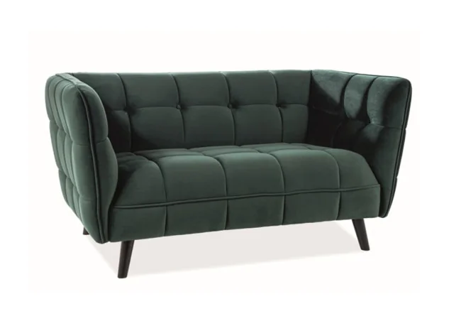 Dvivietė sofa Signal Castello 2 velvet Bluvel 78 žalios spalvos