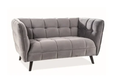 Dvivietė sofa Signal Castello 2 velvet Bluvel 14 pilkos spalvos