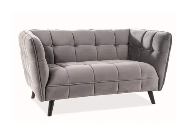 Dvivietė sofa Signal Castello 2 velvet Bluvel 14 pilkos spalvos
