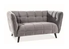 Dvivietė sofa Signal Castello 2 velvet Bluvel 14 pilkos spalvos