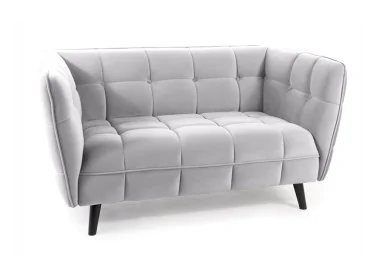 Dvivietė sofa Signal Castello 2 velvet Bluvel 03 šviesiai pilkos spalvos