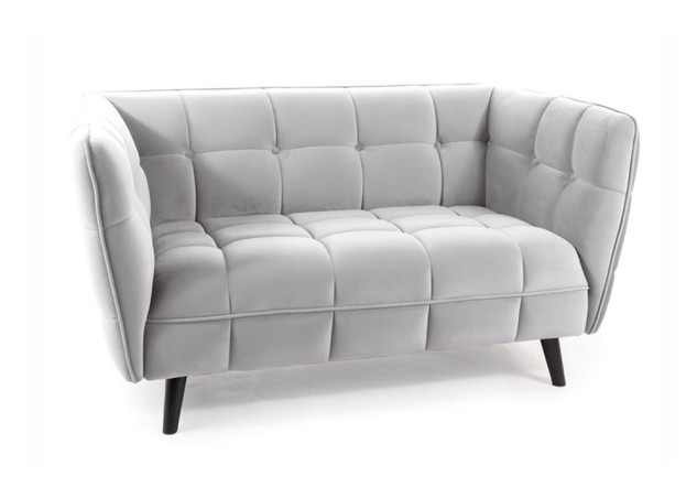 Dvivietė sofa Signal Castello 2 velvet Bluvel 03 šviesiai pilkos spalvos