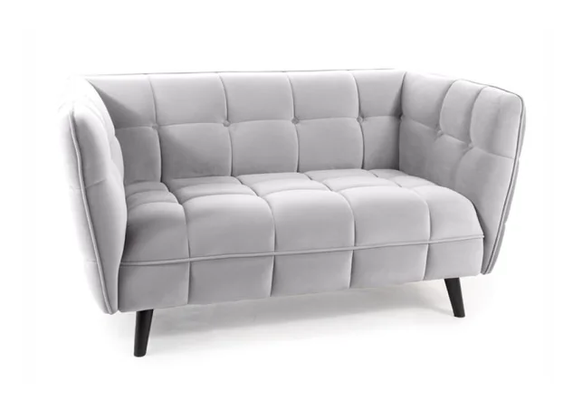 Dvivietė sofa Signal Castello 2 velvet Bluvel 03 šviesiai pilkos spalvos