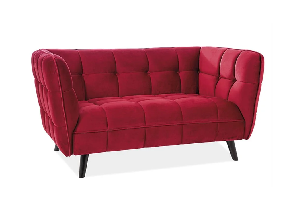 Dvivietė sofa Signal Castello 2 velvet Bluvel 59 bordo spalvos