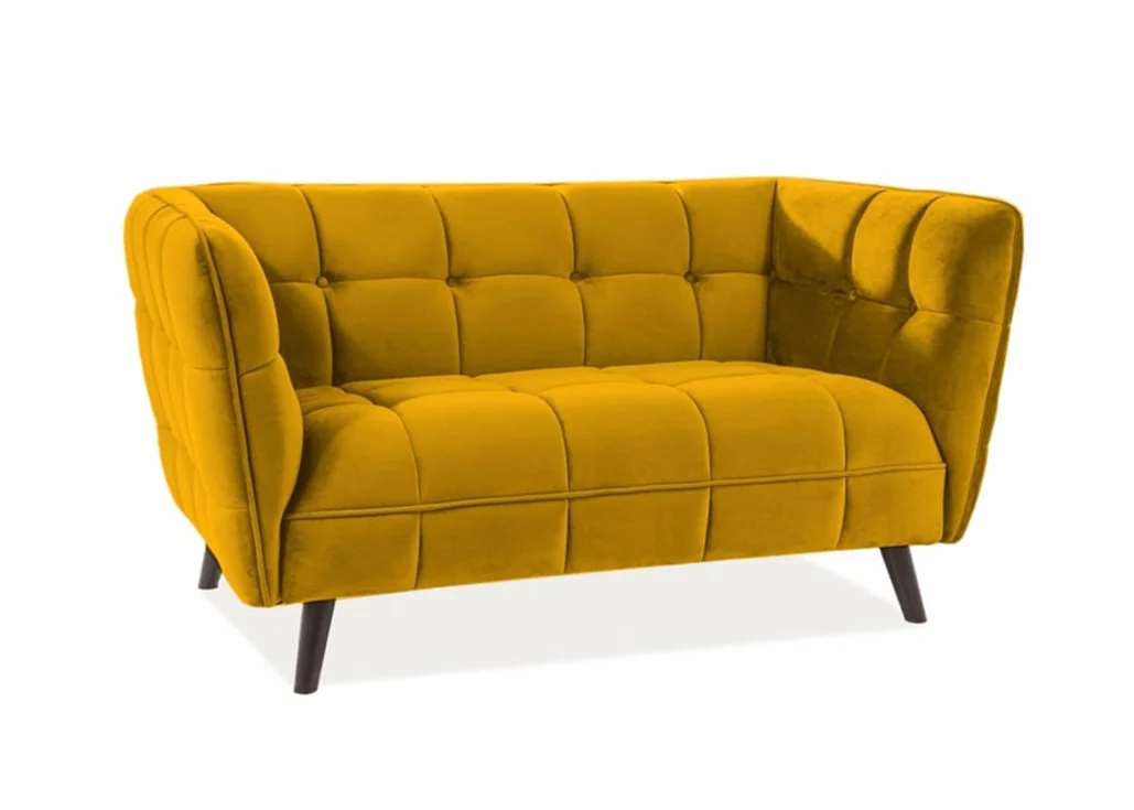 Dvivietė sofa Signal Castello 2 velvet Bluvel 68 garstyčių spalvos