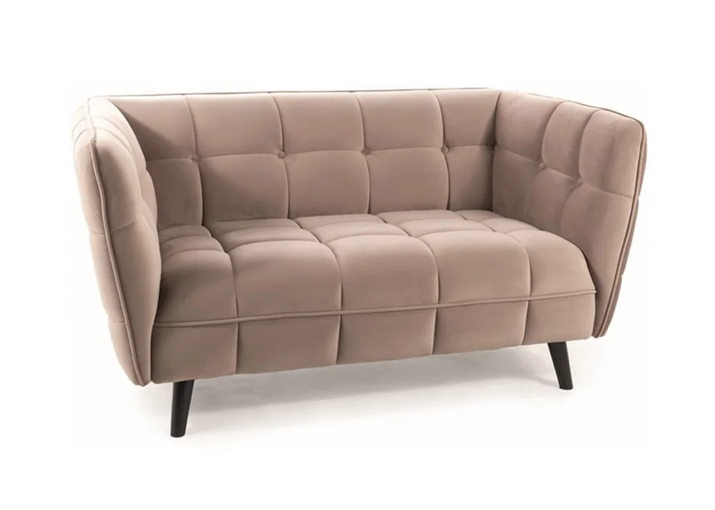 Dvivietė sofa Signal Castello 2 velvet Bluvel 40 smėlio spalvos