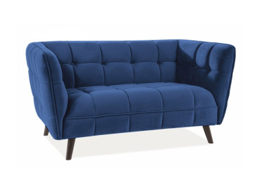 Dvivietė sofa Signal Castello 2 velvet Bluvel 86 mėlynos spalvos