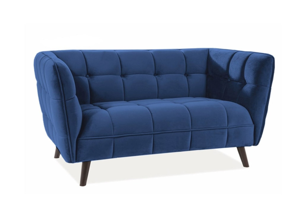 Dvivietė sofa Signal Castello 2 velvet Bluvel 86 mėlynos spalvos