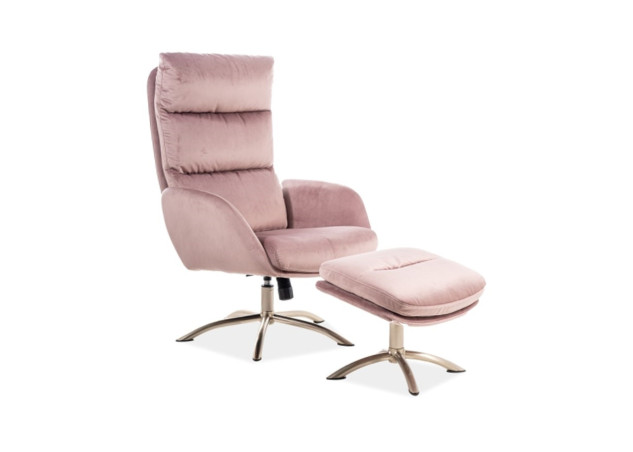 Fotelis su koju atrama Signal Monroe Bluvel 52 rožinės spalvos